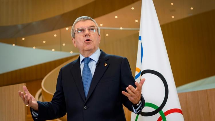 Le président du comité olympique Thomas Bach, lors d'une rencontre à Lausanne, le 3 mars 2020 [Fabrice COFFRINI / AFP/Archives]