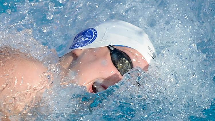Katie Ledecky en finale du 200 m nage libre des Championnats des Etats-Unis le 7 août 2014 à Irvine en Californie [Harry How / GETTY IMAGES NORTH AMERICA/AFP]