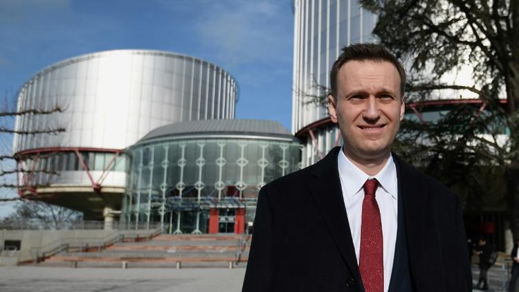 L'opposant russe Alexeï Navalny devant la Cour européenne des droits de l'Homme, le 24 janvier 2018 à Strasbourg [FREDERICK FLORIN / AFP]