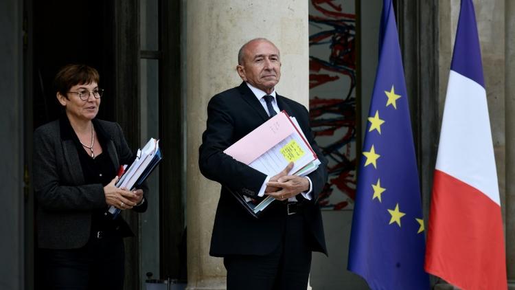 Gérard Collomb (C), le 24 septembre 2018 à l'Elysée [Philippe LOPEZ / AFP]