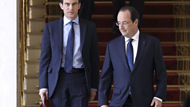François Hollande et Manuel Valls à l'Elysée, le 4 avril 2014 [Philippe Wojazer / Pool/AFP/Archives]
