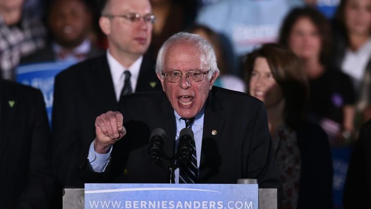 Le candidat à l'investiture démocrate Bernie Sanders lors d'un meeting à Concord, dans le New Hampshire, le 9 février 2016 [Jewel Samad                          / AFP/Archives]