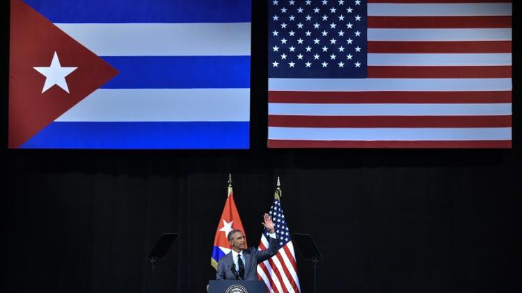 Discours du président américain Barack Obama, le 22 mars 2016 à La Havane [NICHOLAS KAMM / AFP]