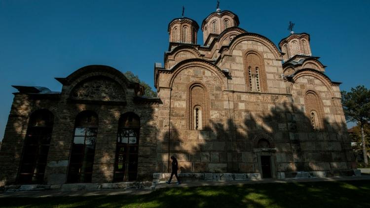 Le monastère de Gracanica, l'un des quatre sites de l'Eglise orthodoxe serbe classés au patrimoine mondial de l'humanité, le 7 novembre 2015 à Granica au Kosovo [ARMEND NIMANI / AFP]