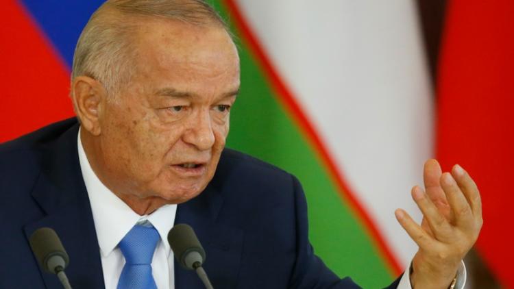 Le président d'Ouzbékistan Islam Karimov, le 26 avril 2016 lors d'une conférence de presse à Moscou [MAXIM SHEMETOV / POOL/AFP/Archives]