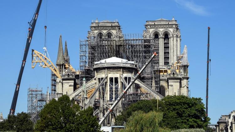 Le chantier de Notre-Dame de Paris, endommagée par un incendie le 15 avril, le 9 juillet 2019 [BERTRAND GUAY / AFP/Archives]