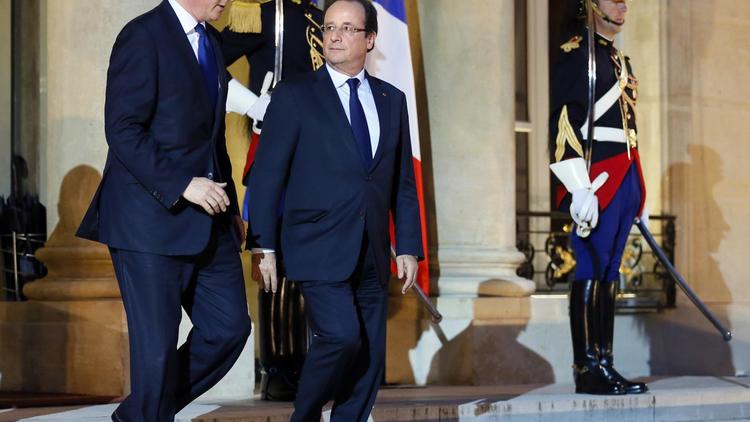David Cameron reçu par François Hollande le 22 mai 2013 à l'Elysée à Paris [Patrick Kovarik / AFP/Archives]