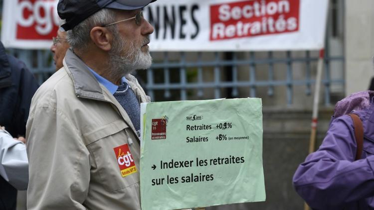 Des retraités manifestent contre la hausse de la CSG, le 28 septembre 2017 à Rennes [DAMIEN MEYER / AFP]