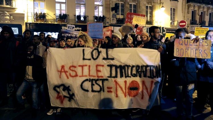 Manifestation contre la loi asile-immigration, le 21 février 2018 à Paris [Zakaria ABDELKAFI / AFP/Archives]