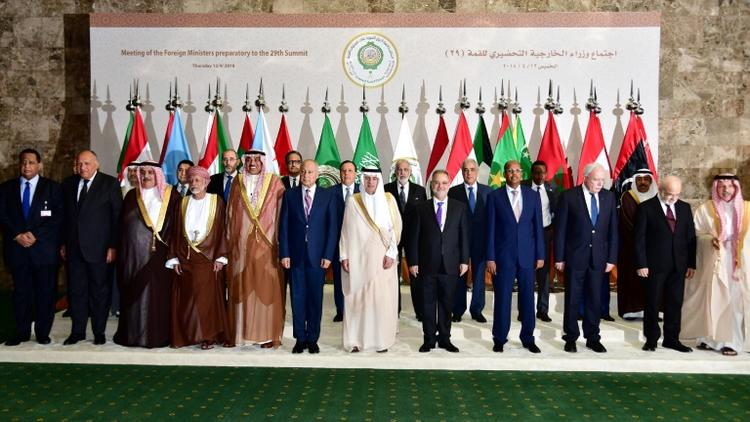 Réunion des ministres arabes des Affaires étrangères le 12 avril 2018 à Ryad pour préparer le sommet annuel arabe prévu dimanche en Arabie saoudite [GIUSEPPE CACACE / AFP]