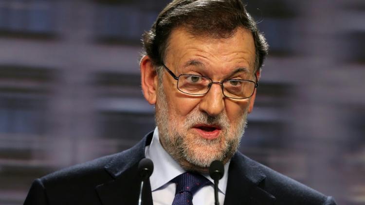Mariano Rajoy lors d'une conférence de presse le 21 décembre 2015 à Madrid [CESAR MANSO / AFP]