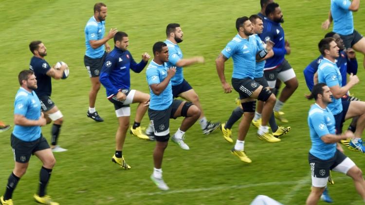 Les joueurs du XV de France à l'entraînement au centre national du rugby de Marcoussis, le 4 Septembre 2015 [Loic Venance / AFP]