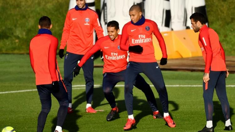 Le Paris SG à l'entraînement, à  Saint-Germain-en-Laye, 19 janvier 2018 [CHRISTOPHE SIMON / AFP]