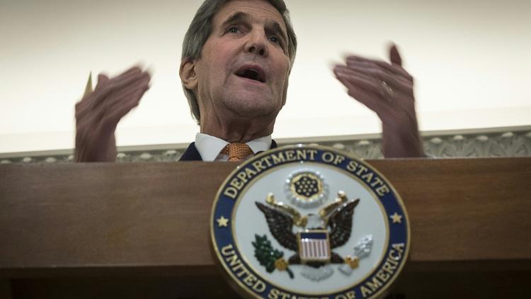 Le secrétaire d'Etat américain John Kerry, le 23 octobre 2015 à Vienne [CARLO ALLEGRI / POOL/AFP]