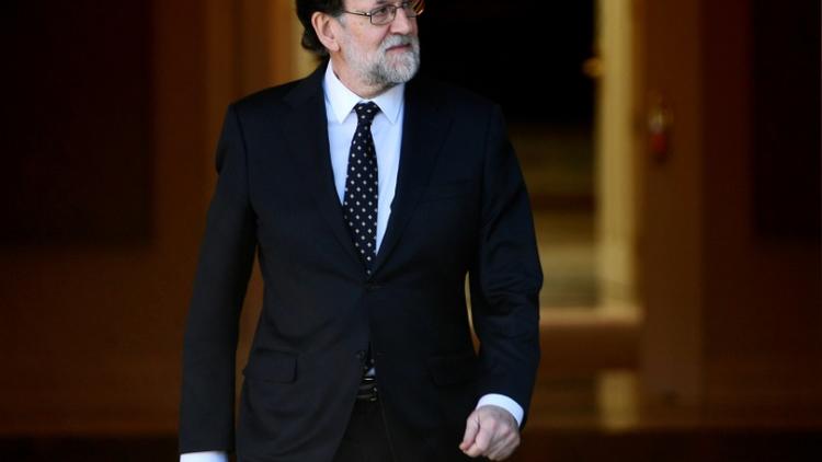Photo archives de Mariano Rajoy le 6 février 2018 à Madrid [PIERRE-PHILIPPE MARCOU / AFP/Archives]