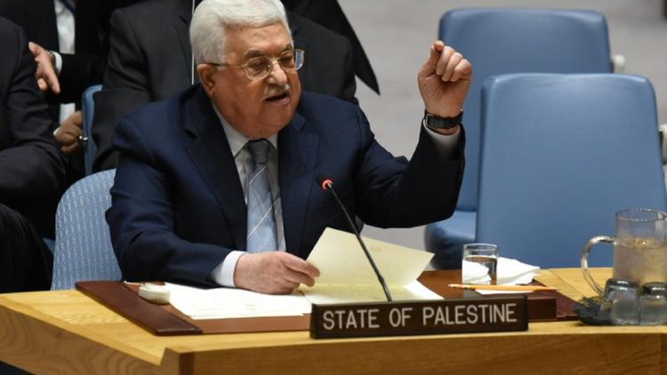 Le président palestinien Mahmoud Abbas s'adresse devant le conseil de sécurité de l'ONU, le 20 février 2018 à New  York [TIMOTHY A. CLARY / AFP]