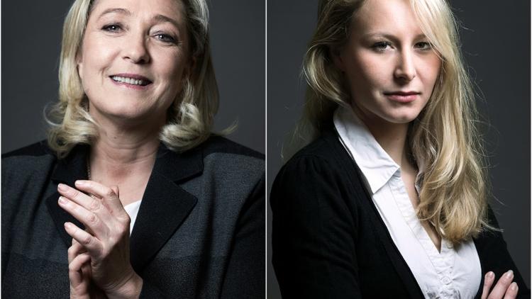 Un montage photo du 9 décembre 2015 montre les deux candidates aux régionales du FN, Marine Le Pen et Marion Marechal-Le Pen  [JOEL SAGET / AFP]