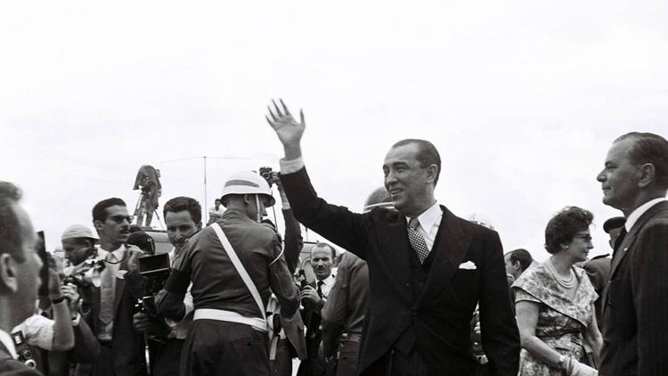 L'ancien président brésilien Juscelino Kubitschek (1956-1961) à Brasilia le 21 avril 1960 [ / Distrito Federal/AFP/Archives]