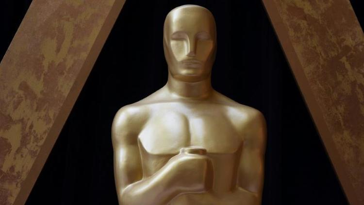 Un Oscar à la veille de la cérémonie qui doit s'ouvrir le 3 mars 2018 à Hollywood, Californie [Robyn BECK / AFP]