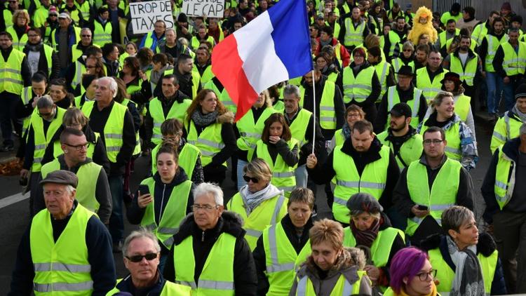 Des gilets jaunes participent à une manifestation à Rochefort, le 24 novembre 2018 [XAVIER LEOTY / AFP/Archives]
