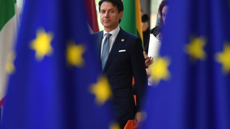 Le chef du gouvernement italien Giuseppe Conte à Bruxelles, le 28 juin 2018 [Ben STANSALL / AFP]