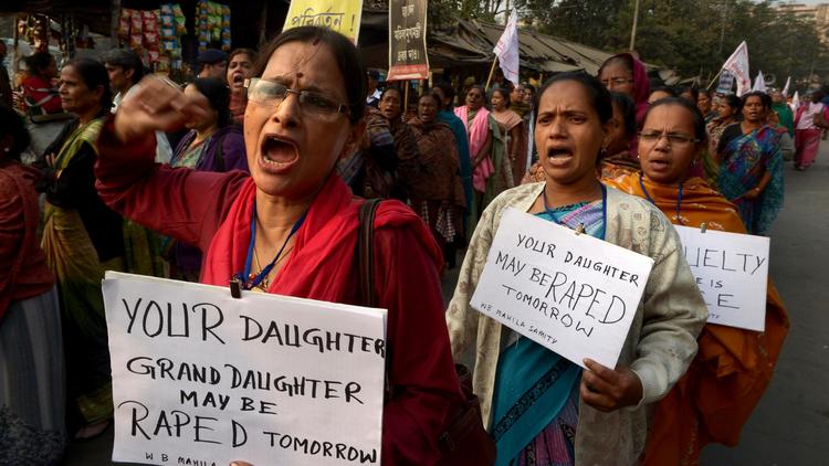 Manifestation contre le viol à Calcutta, le 3 janvier 2014 en Inde [Dibyangshu Sarkar / AFP/Archives]