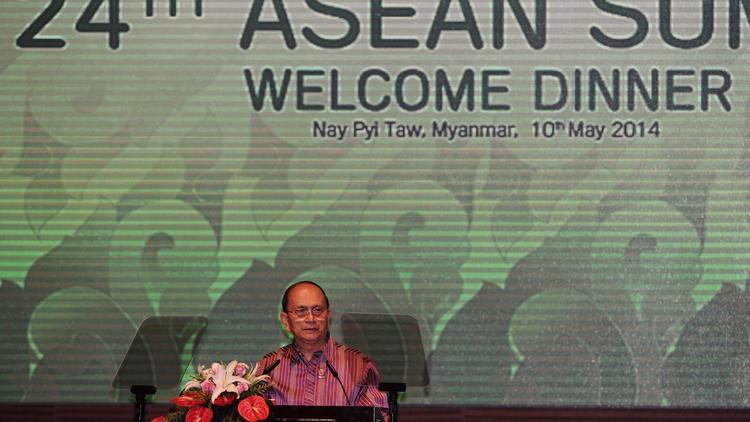 Le président birman Thein Sein lors du sommet de l'Asean, l'Association des Nations d'Asie du sud-est, à Naypyidaw le 10 mai 2014 [Christophe Archambault / AFP]