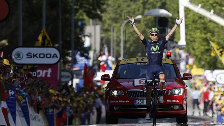 Le Portugais Rui Costa (Movistar) à l'arrivée de la 16e étape du Tour de France, le 16 juillet 2013 à Gap [Pascal Guyot / AFP]