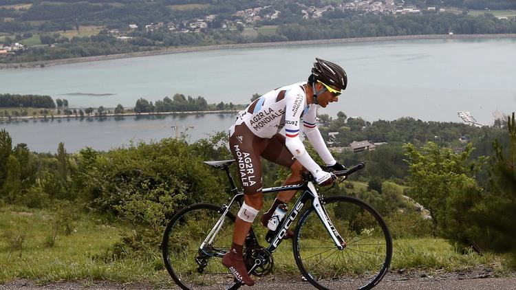 Le Français Jean-Christophe Péraud (AG2R La Mondiale), lors de la 17e étape, le 17 juillet 2013 entre Embrun et Chorges [Joël Saget / AFP]