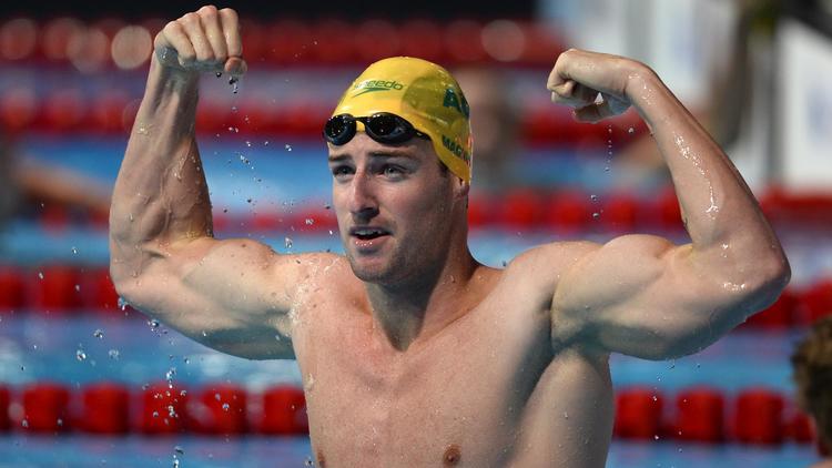 L'Australien James Mgnussen après sa victoire en finale du 100 m nage aux Mondiaux de natation à Barcelone, le 1er août 2013 [Pierre-Philippe Marcou / AFP]