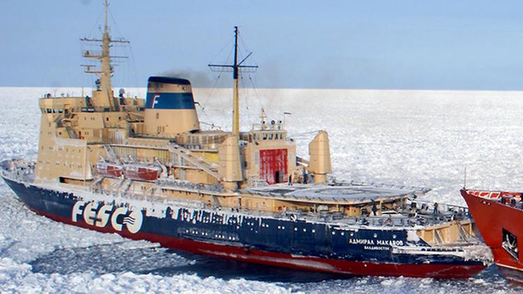 L'Amiral Makarov, brise-glace russe, le 11 janvier 2011 dans l'arctique [Lyubov Volozhantseva / Ministère russe des Situations d'urgence/AFP/Archives]