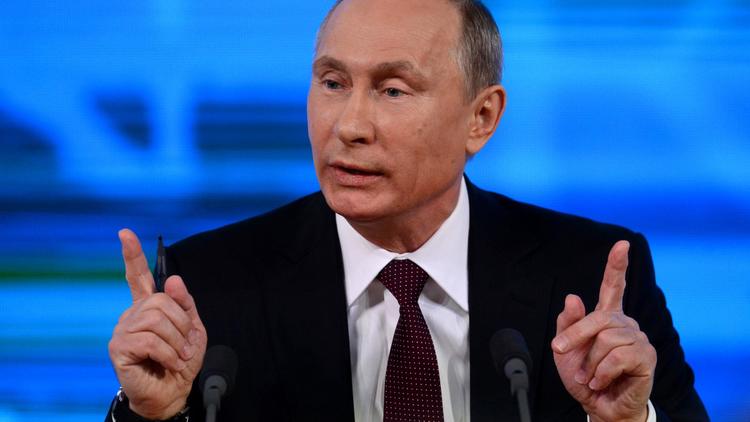Vladimir Poutine à Moscou lors de sa conférence de presse annuelle le 19 décembre 2013 [Kirill Kudryavtsev / AFP]