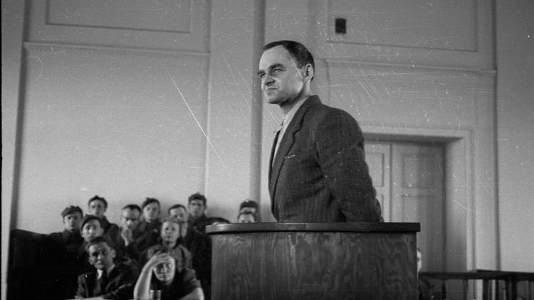 Witold Pilecki témoigne à Varsovie le 3 mars 1948 [PAP / PAP/AFP/Archives]