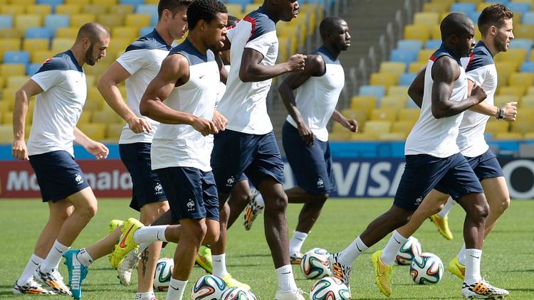 Les Français à l'entraînement, le 3 juillet 2014 au Maracana à Rio [Franck Fife / AFP]