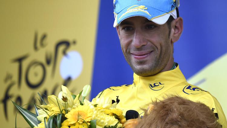 L'Italien Vincenzo Nibali, maillot jaune du Tour de France, le 9 juillet 2014 à Arenberg [Eric Feferberg / AFP]