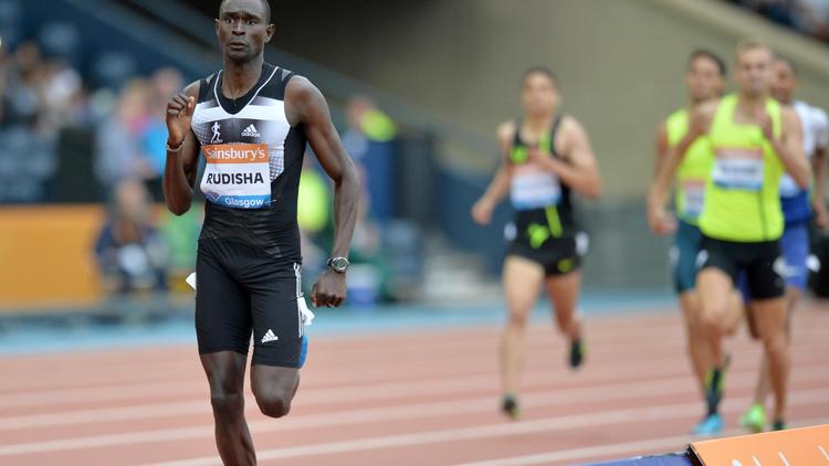 Le Kényan David Rudisha lors du 800 m de la réunion de la Ligue de diamant de Glasgow, le 12 juillet 2014
 [Paul Ellis / AFP]