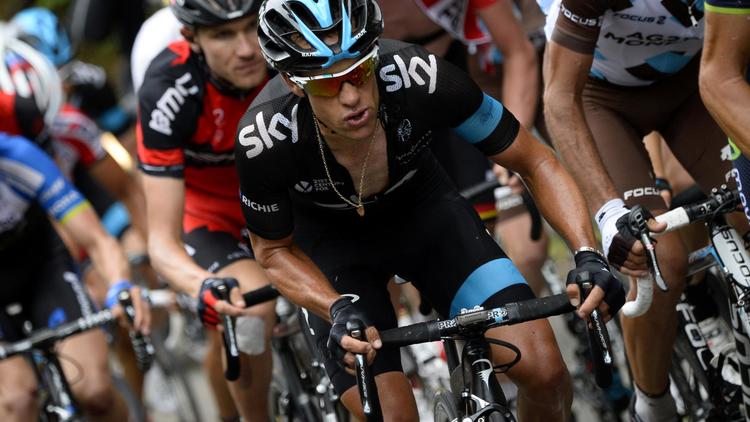 L'Australien Richie Porte (Sky), lors de la 10e étape du Tour de France, le 14 juillet 2014 entre Mulhouse et La Planche des Belles-Filles [Lionel Bonaventure / AFP]