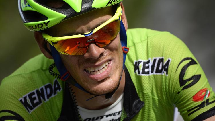 Le coureur italien de l'équipe Cannondale Alessandro De Marchi, lors de la 14e étape du Tour de France, le 19 juillet 2014 entre Grenoble et Risoul. [LIONEL BONAVENTURE / AFP]