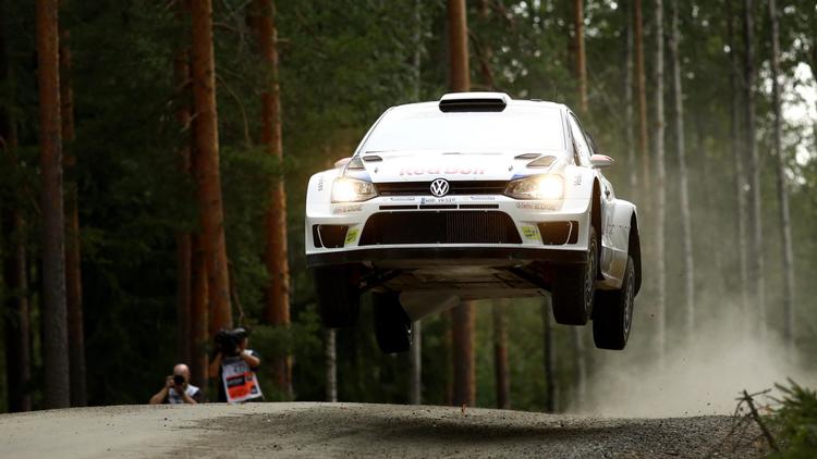 Le pilote finlandais Jari-Matti Latvala lors du Rallye de Finlande, le 3 août 2014 à Jyväskylä. [Roni Rekomaa / AFP]