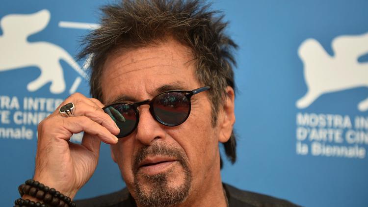L'arteur américain Al Pacino présente le film "Manglehorn", de David Gordon Green, en compétition à la 71e Mostra de Venise le 30 août 2014 au Lido [Tiziana Fabi / AFP]