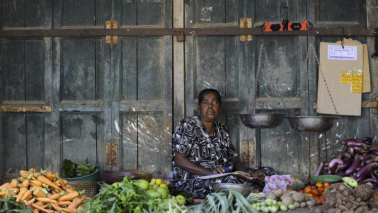 Un femme tamoule sri lankaise sur un marché de Jaffna, au nord de l'île [Ishara S. Kodikara / AFP]