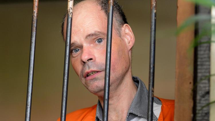 François Jacques Giuily avant son procès pour trafic de drogue à Denpasar, en Indonésie, le 9 juin 2014 [Sonny Tumbelaka / AFP]
