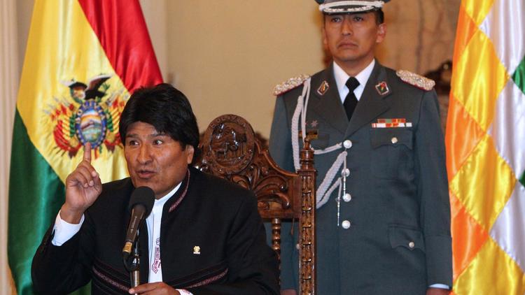 Le président bolivien Evo Morales en conférence de presse à La Paz, en Bolivie, le 19 juillet 2013 [Aizar Raldes Nunez / AFP/Archives]