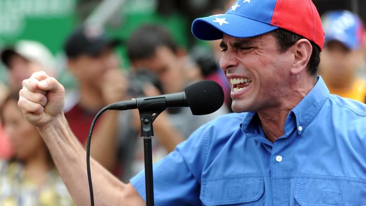 Henrique Capriles le 3 août 2013 à Caracas [Leo Ramirez / AFP]