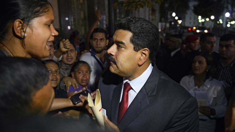 Le président vénézuélien Nicolas Maduro à Caracas le 8 avril 2014 [Juan Barreto / AFP]