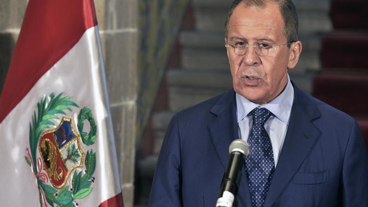 Le ministre russe des Affaires étrangères Sergueï Lavrov le 30 avril 2014 à Lima  [HO / Présidence/AFP]