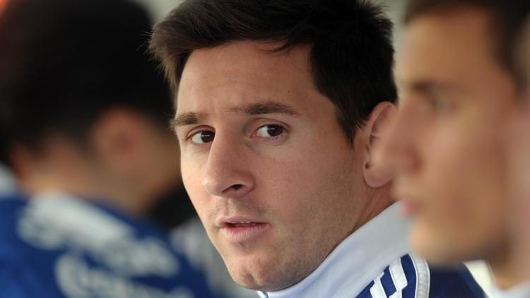 L'attaquant argentin Lionel Messi face à la Slovénie, en match de préparation au Mondial, le 6 juin 2014 à Buenos Aires [Maxi Failla / AFP/Archives]