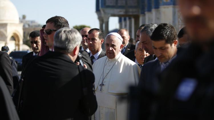 Le Pape François arrive sur l'Esplanade des Mosquées à Jérusalem, le 26 mai 2014 [Thomas Coex / AFP]