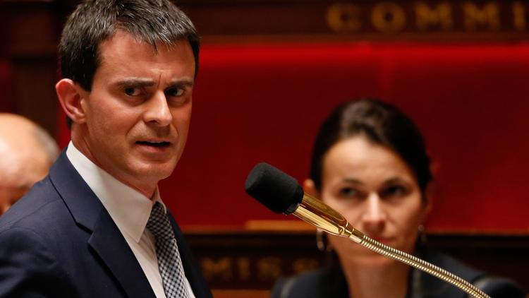 Le Premier ministre Manuel Valls devant l'Assemblée nationale, le 8 avril 2014 [Patrick Kovarik / AFP]