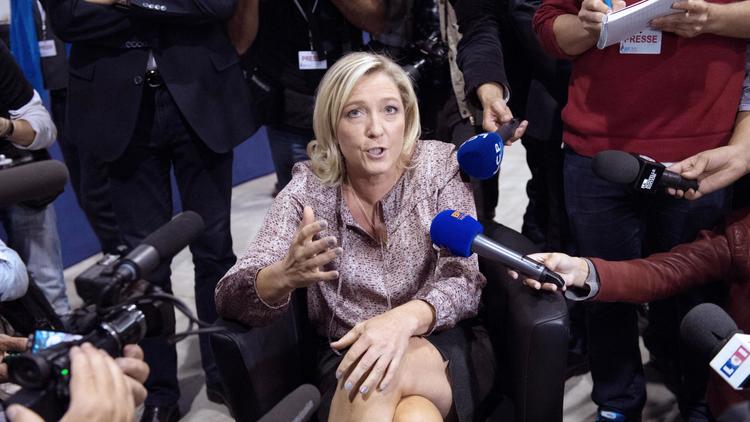 La présidente du Front national Marine Le Pen le 14 septembre 2013 à Marseille [Bertrand Langlois / AFP]